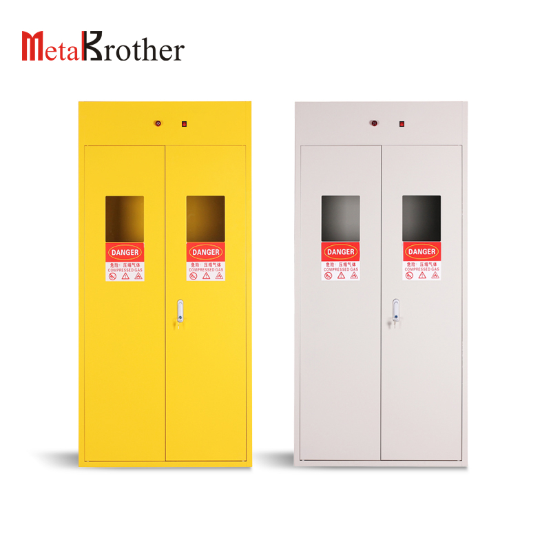 Metal gas cylinder storage safety cabinet