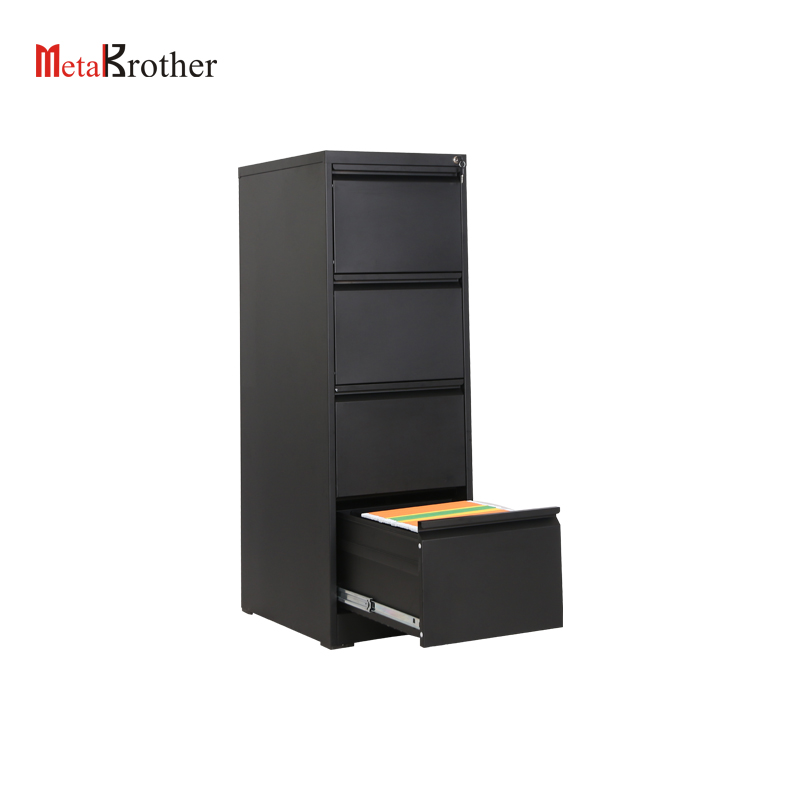 <b>4 Drawer Black Filing Cabinet</b>