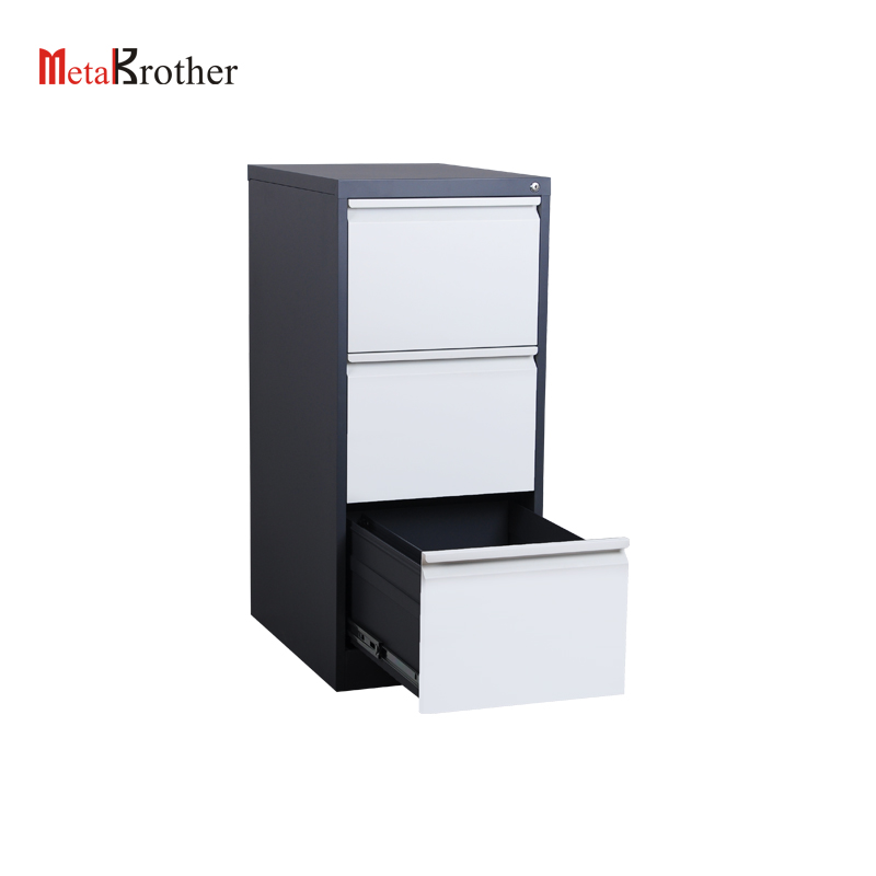 Grey White 3 Drawer File Cabinet